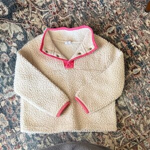 GAP Cream and Pink Kids Fleece Pullover